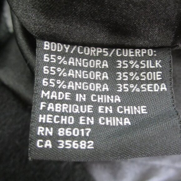 Vtg bebe Women M Black LS 65% Angora 35% Silk Short Jacket Lined Soft Blazer Y2K - Picture 6 of 11